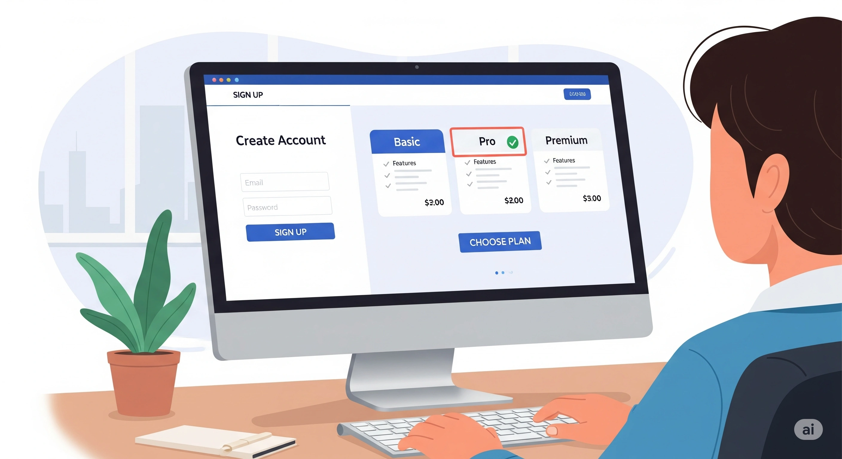 Sign Up & Choose Plan